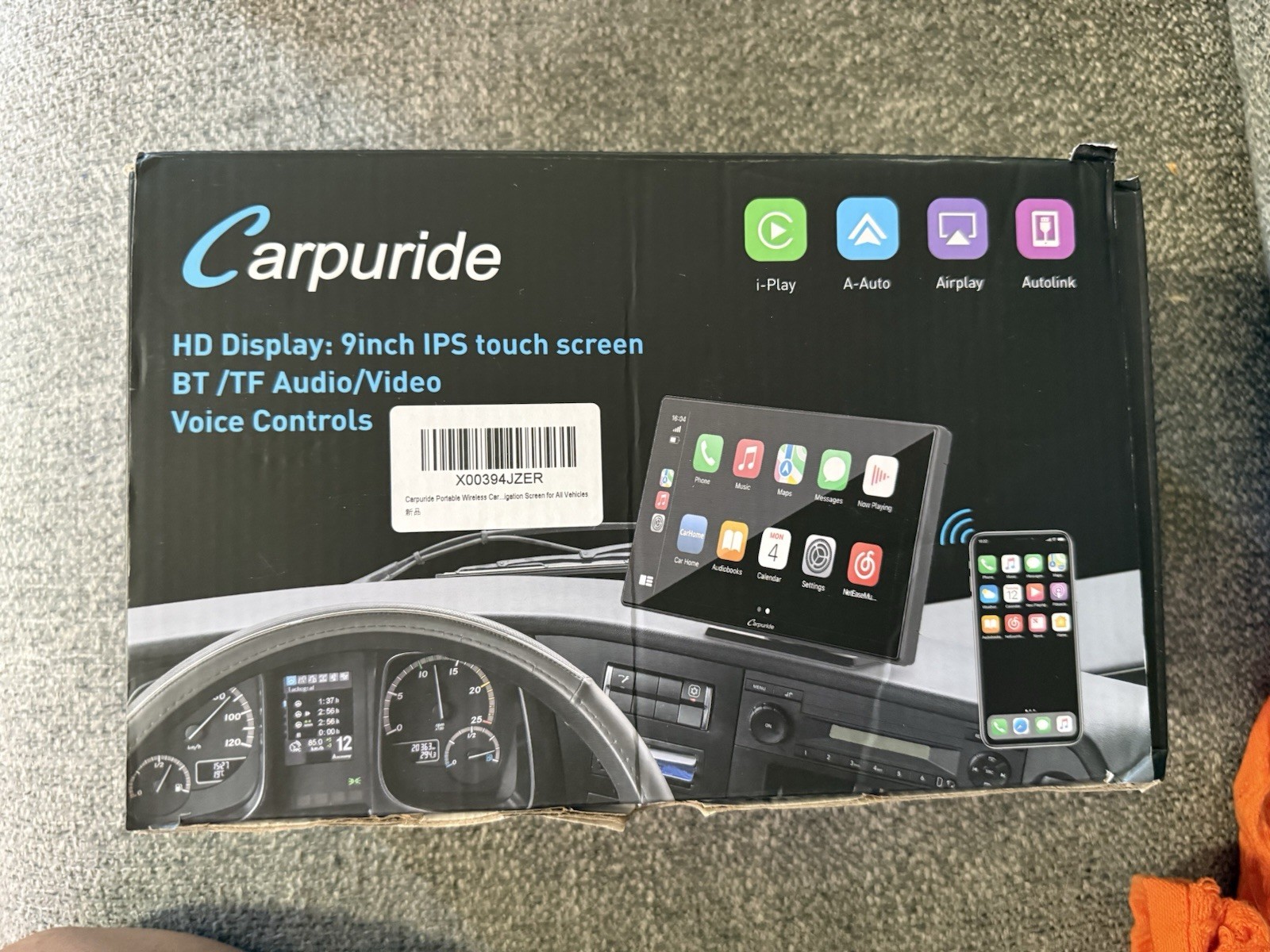 Carpuride HD Display: 9 Inch IPS Touch Screen BT/ TF Audio/ Video/ Voice Control