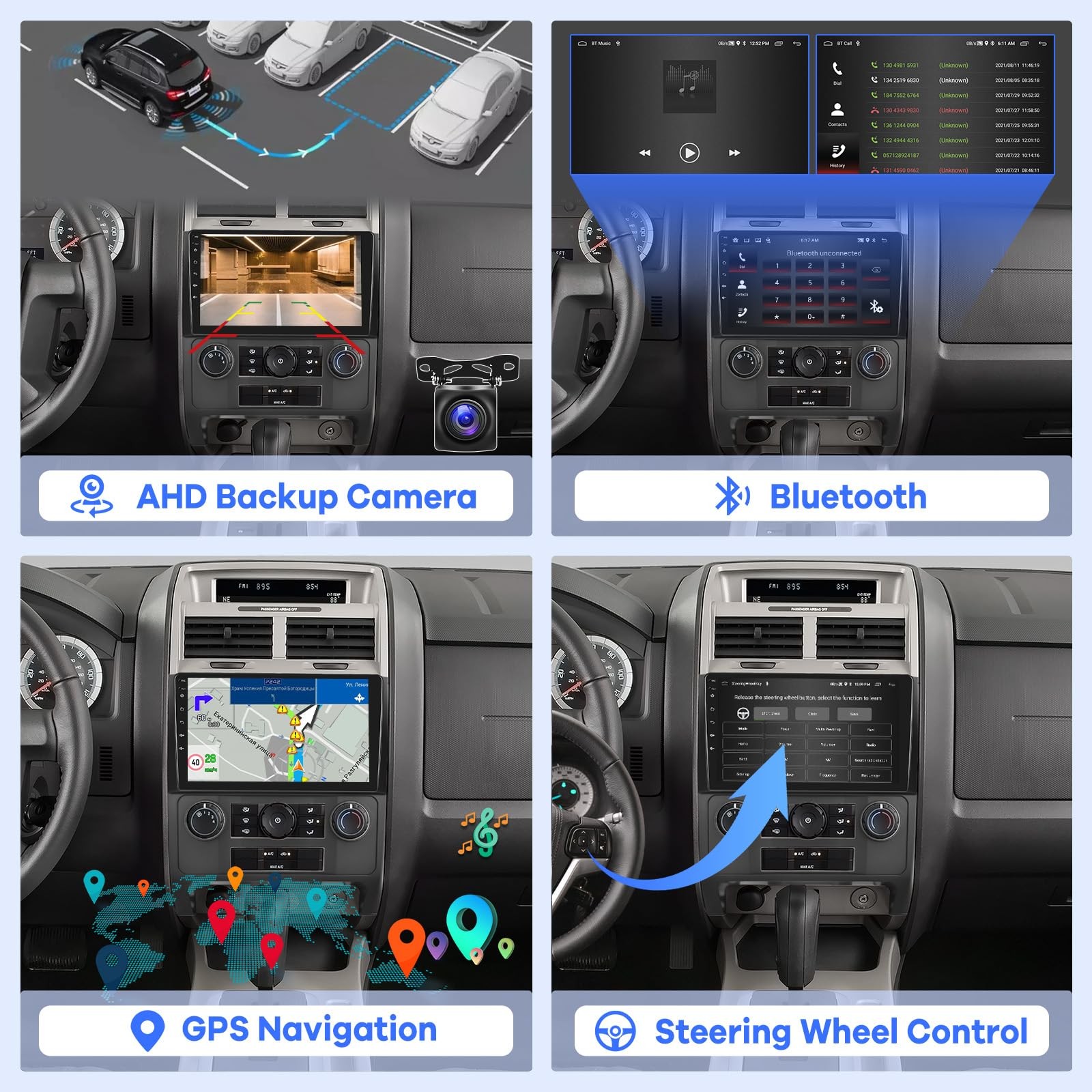 Ekat 2Gb64Gb Android Car Radio For Ford Escape Kuga Mazda Tribute 2007-2012 9
