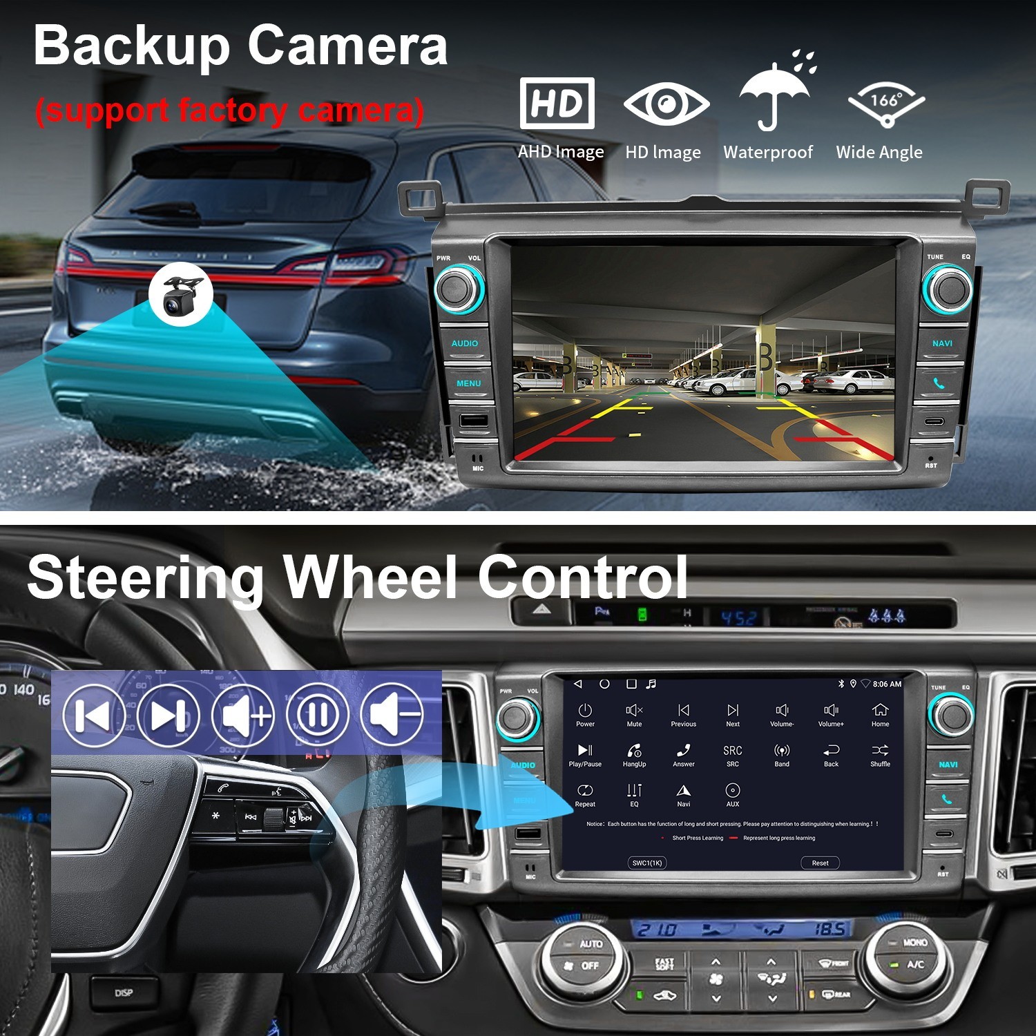 For 2013-2018 Toyota RAV4 Apple Carplay Car Stereo Radio Fit JBL Factory Camera