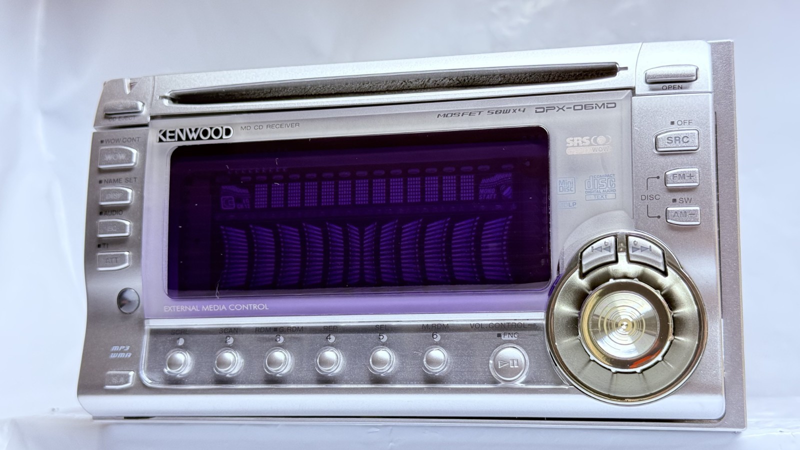 KENWOOD DPX-06MD 2DIN CD MD Player JDM w/ Bluetooth Unit Tested Japan Retro