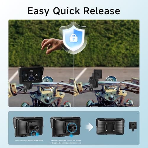 5 Inch Motorcycle CarPlay Screen, Waterproof IP68 Wireless CarPlay & Android