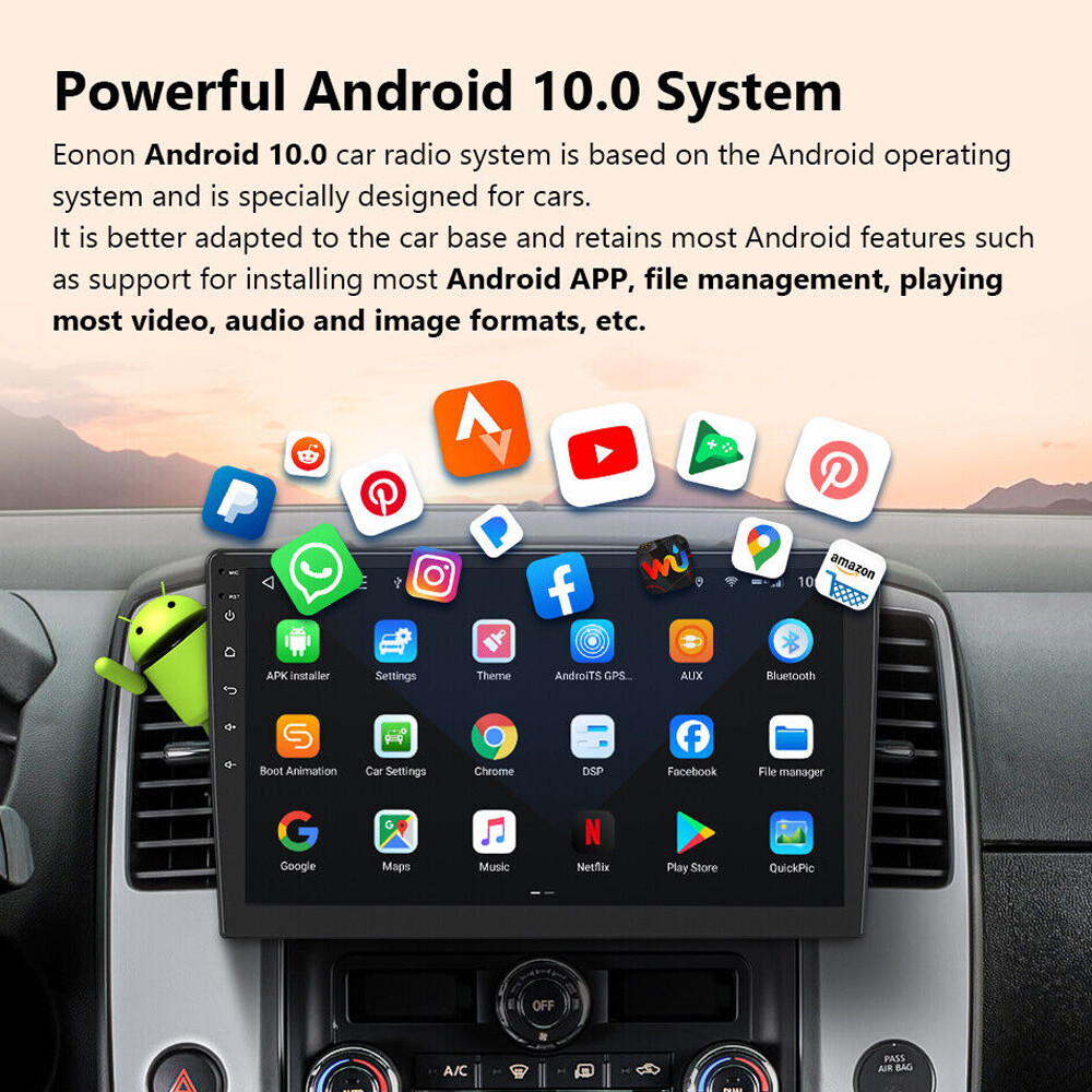 10″ Android 2 Din Car Radio Wireless Carplay GPS Touch Screen FM Bluetooth 2+64G