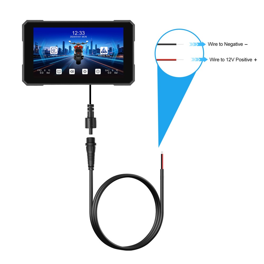 5″ Motorcycle Carplay Navigation Wireless CarPlay Android Auto IP67 Touch Screen