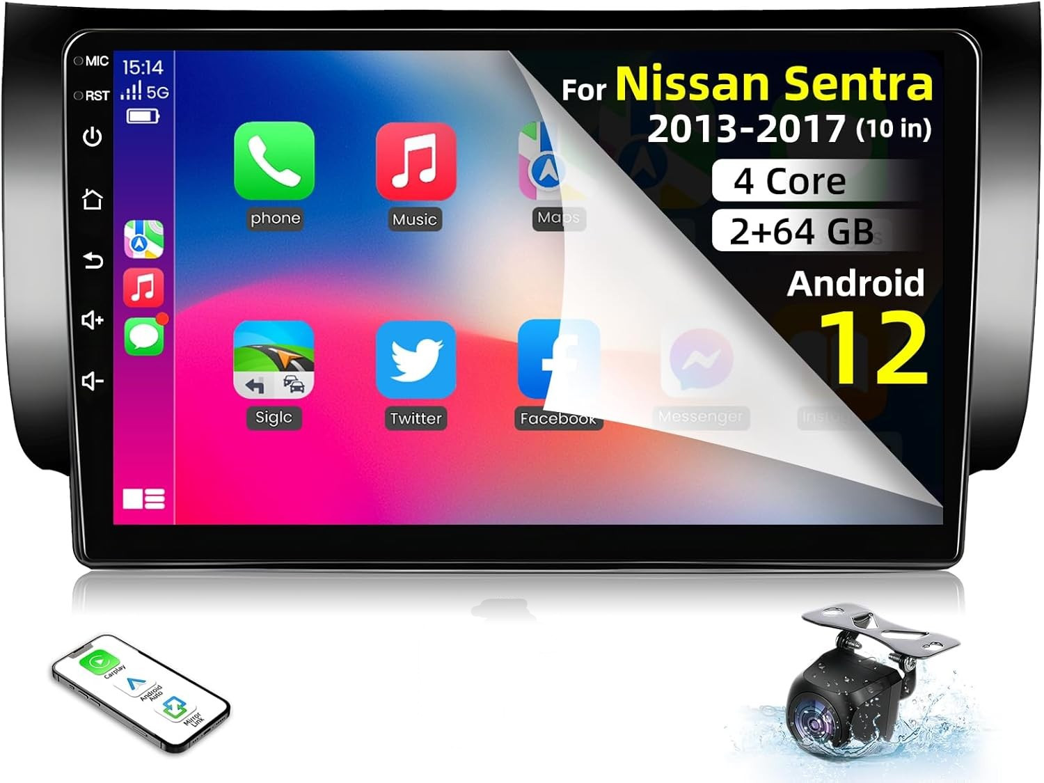 64G CARPLAY FOR NISSAN SENTRA SYLPHY 2013-2019 CAR STEREO RADIO auto 1280*800 FM