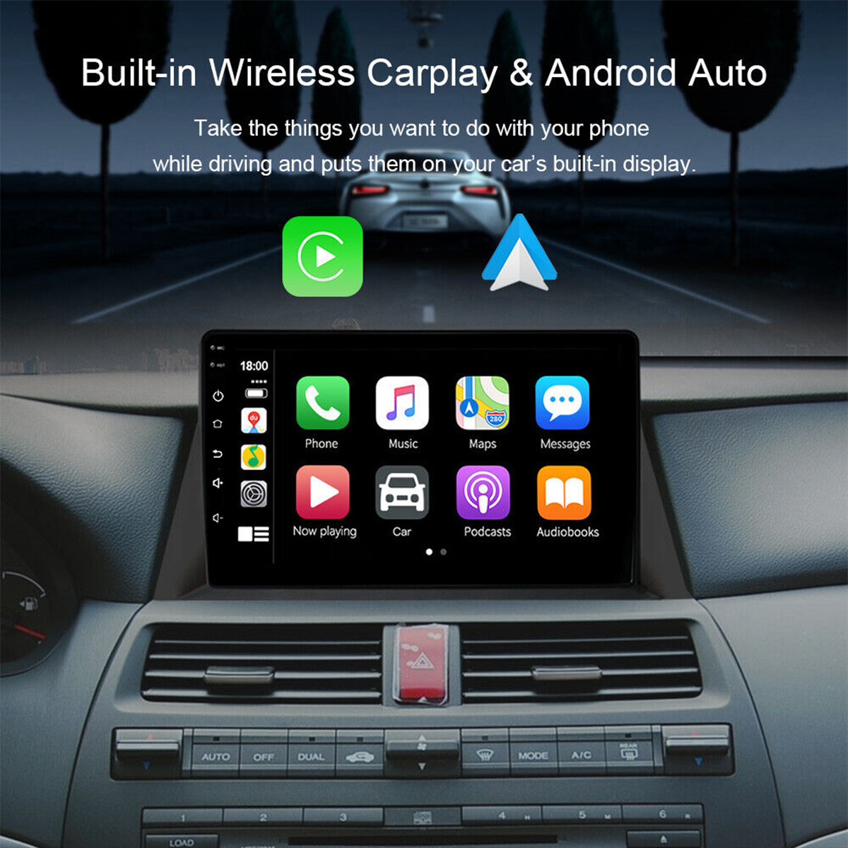 For HONDA ACCORD 2008-2013 Android Auto Apple Carplay Car Stereo GPS Navi Radio