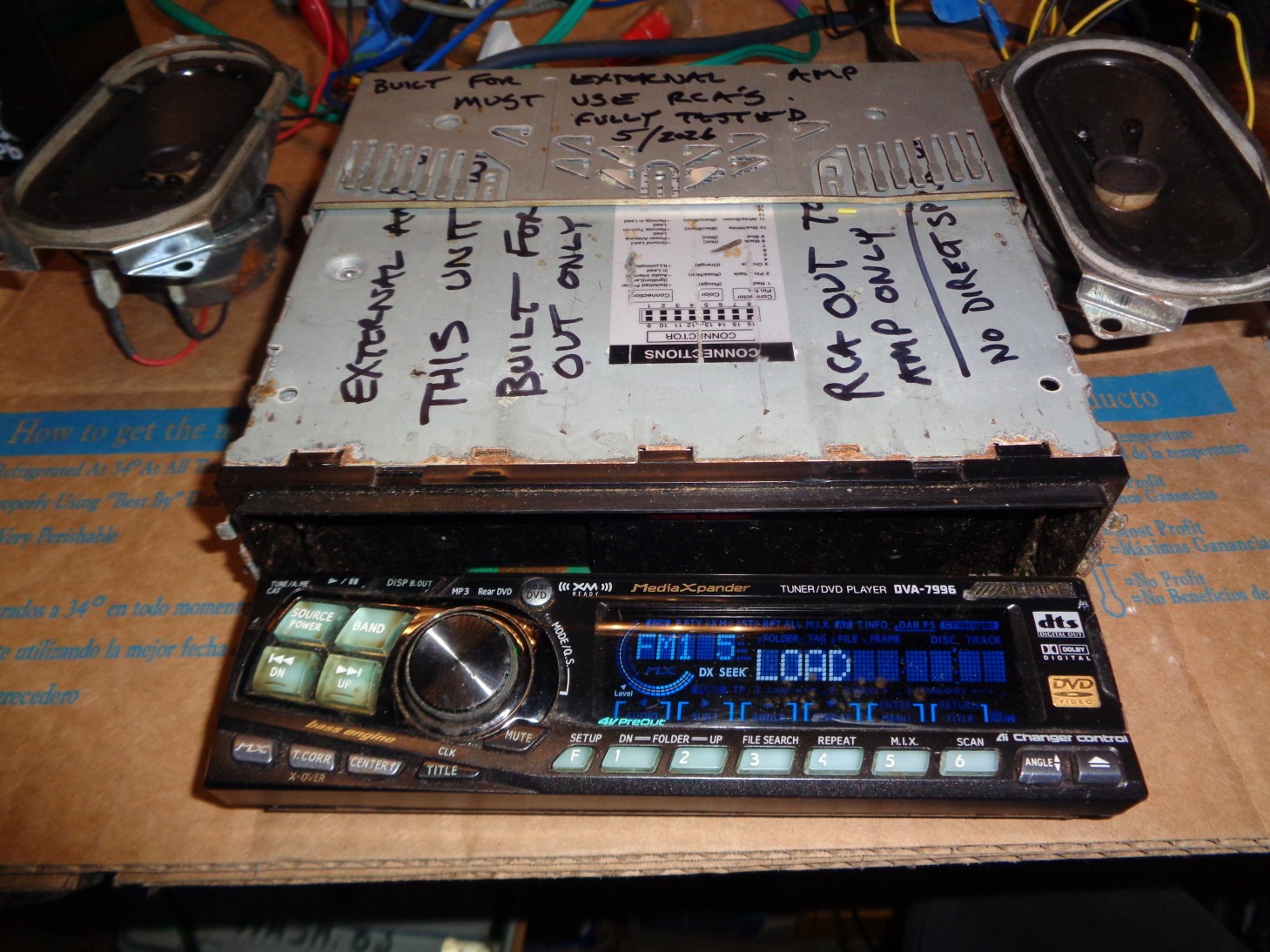 OK Used Tested Alpine DVA-7996 CD/DVD Player FM AM Stereo Radio Aux Video Output