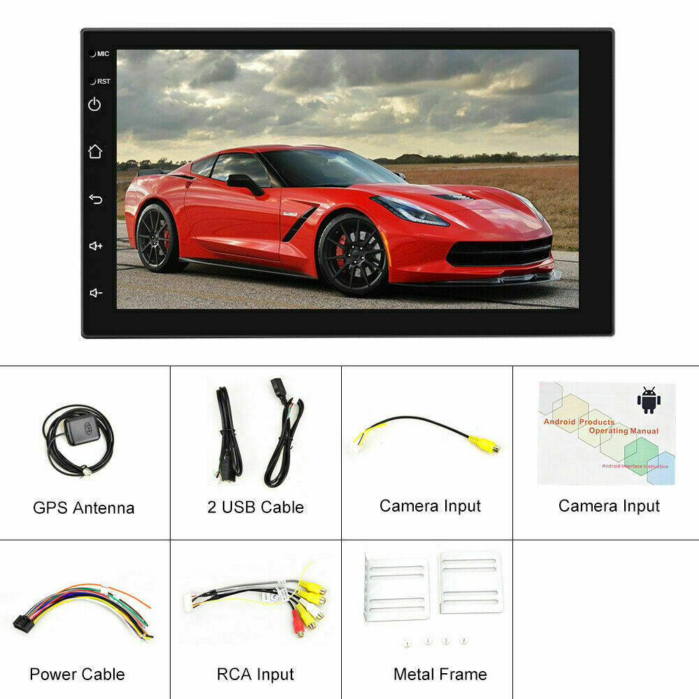 Android 15 Car Stereo GPS Navi MP5 Player 7″ Double 2Din WiFi BT Radio Carplay