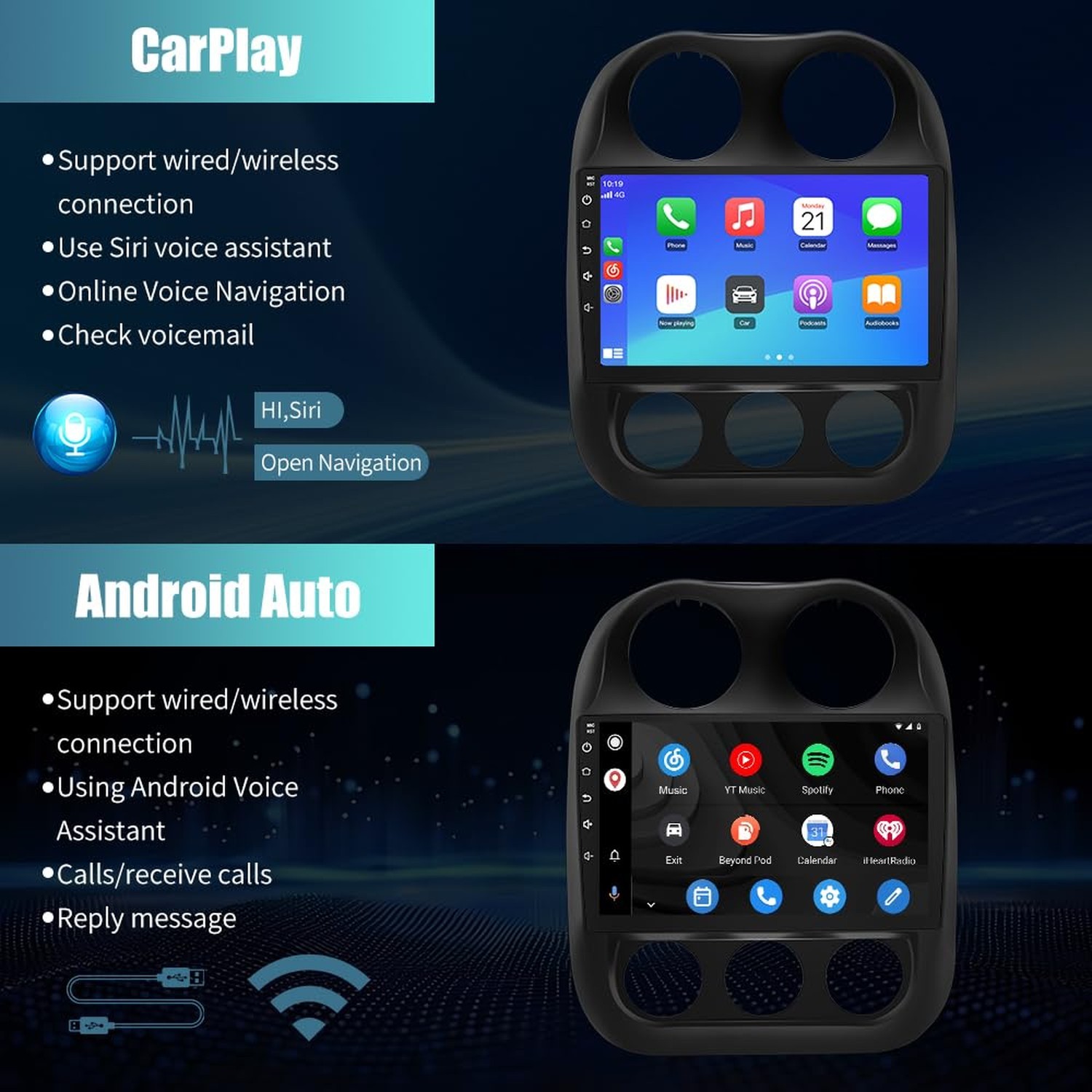 Car Radio for Jeep Compass Patriot 2010-2016, 10.1 inch Touch Screen Android …