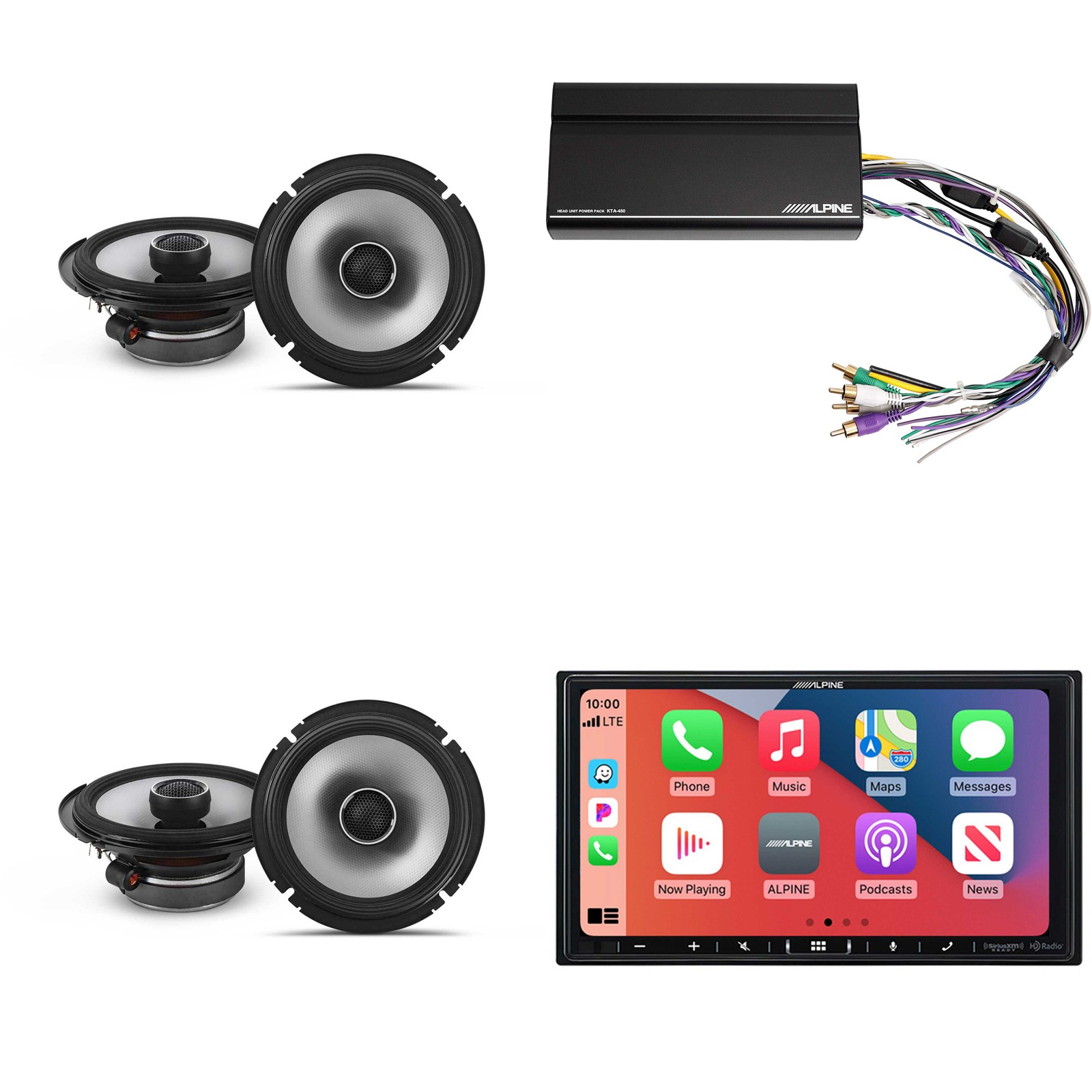 Alpine iLX-407 7″ Media Receiver Carplay/Android + 2 Pairs S2-S65 Speakers