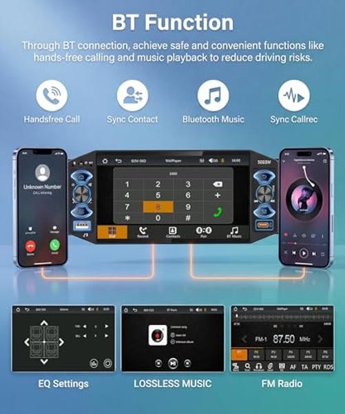 5 Inch Single Din Car Stereo MP5 Multimedia Player with Wireless Carplay