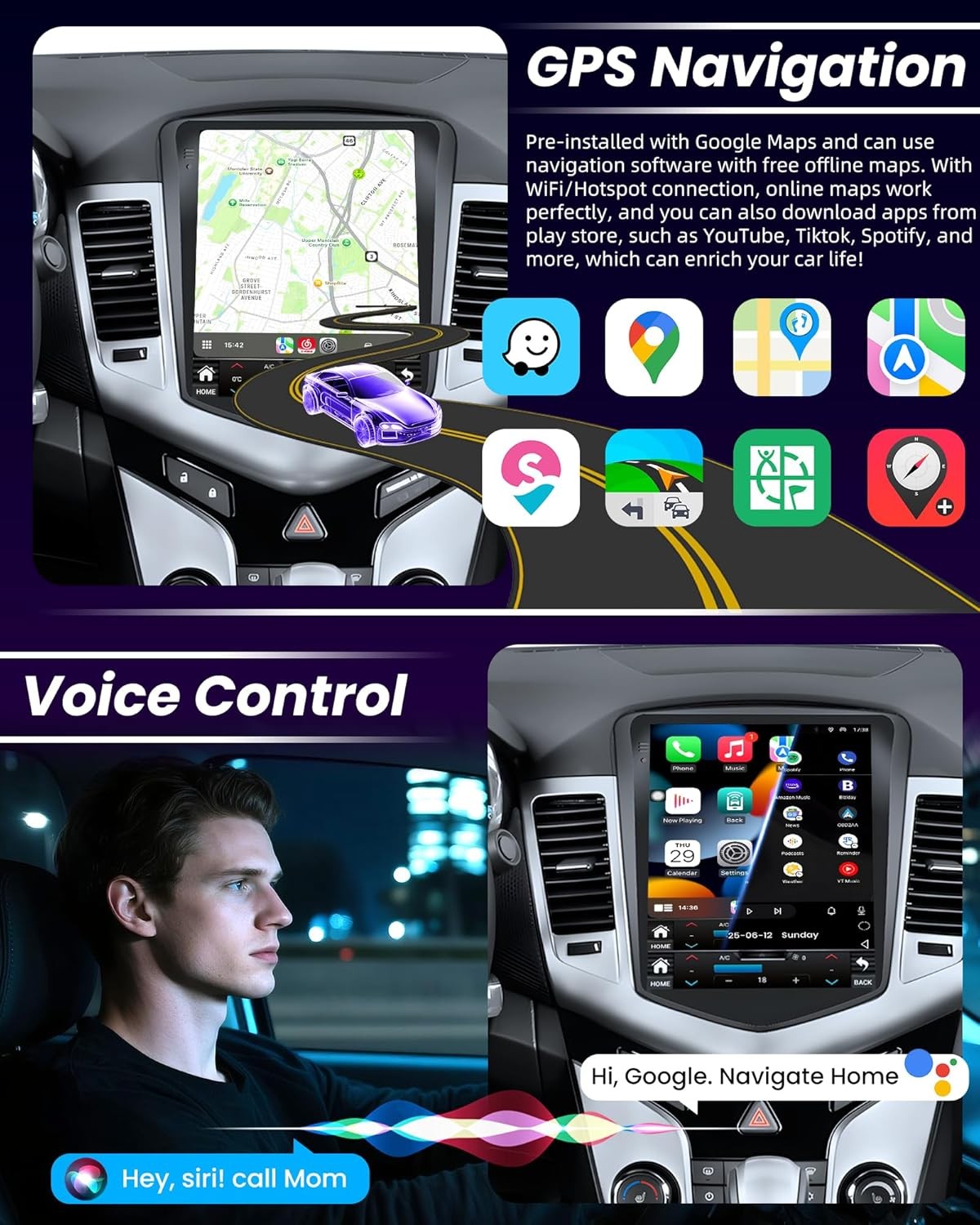Android Upgrade Car Radio for Chevrolet Chevy Cruze 2009-2015 4Core 2G 64GB +CAM