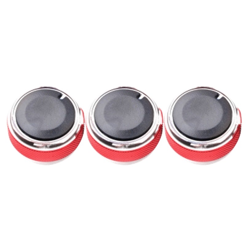 3pcs Air Conditioning Switch Knob Climate Control Button Aluminum For