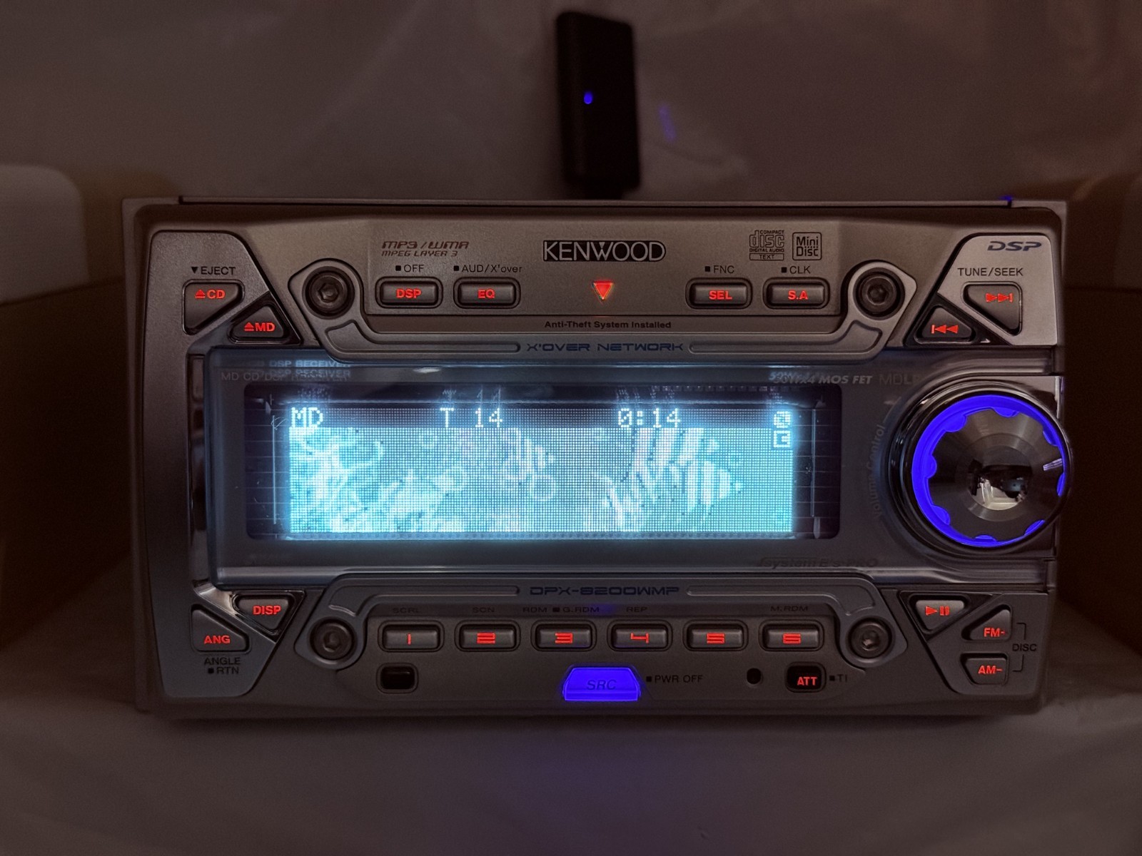 Kenwood DPX-8200WMP 2DIN Car Audio CD MD MP3 AUX Player Tested JDM Japan