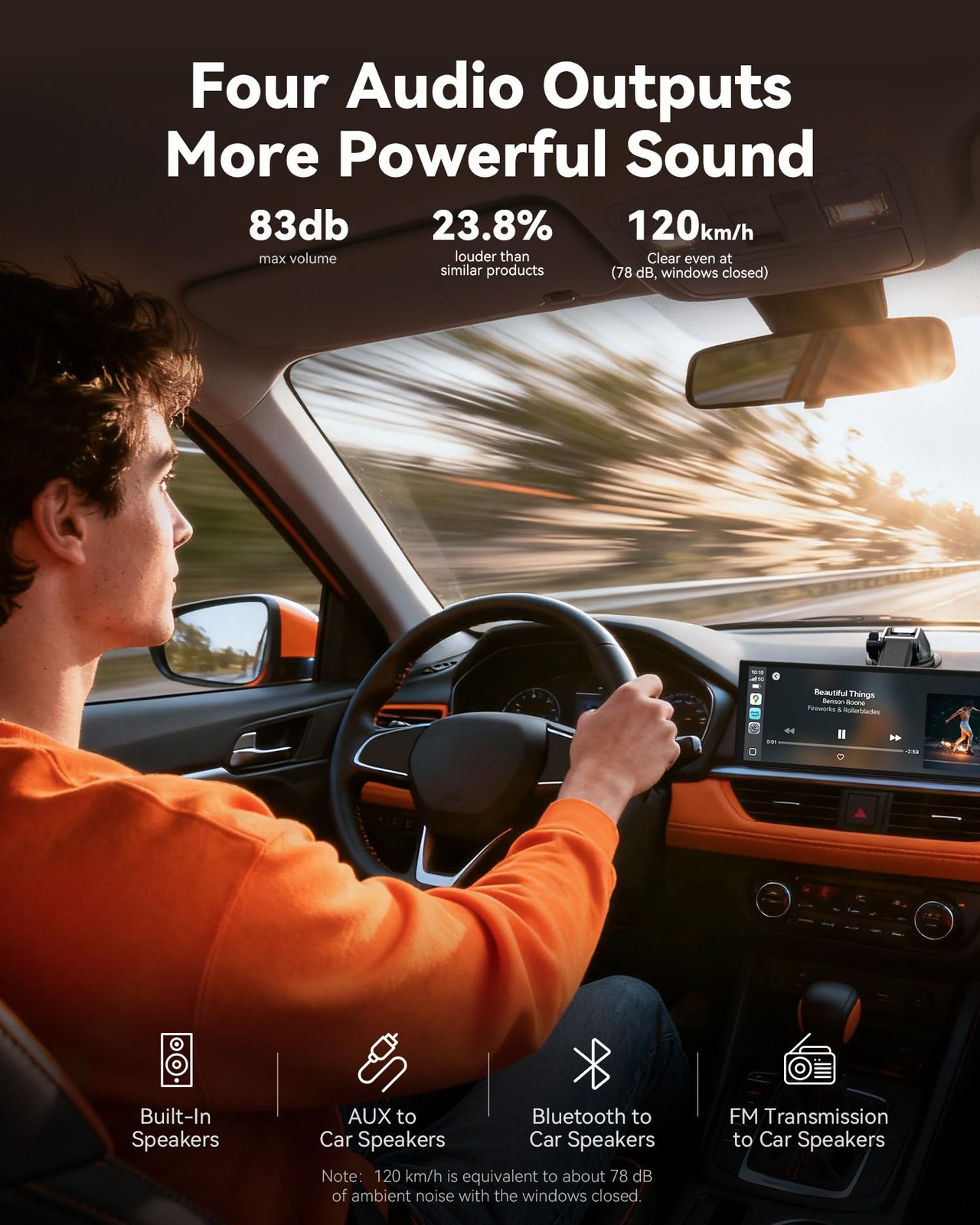 10.26“ Carplay Screen for Car with Net-Flix YouTube, Portable 60FPS Wireless …