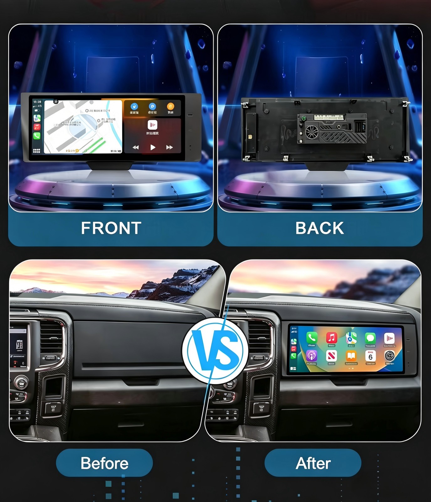 Passenger Side Multimedia Touch Screen 17″ In-Vehicle Display for Dodge RAM