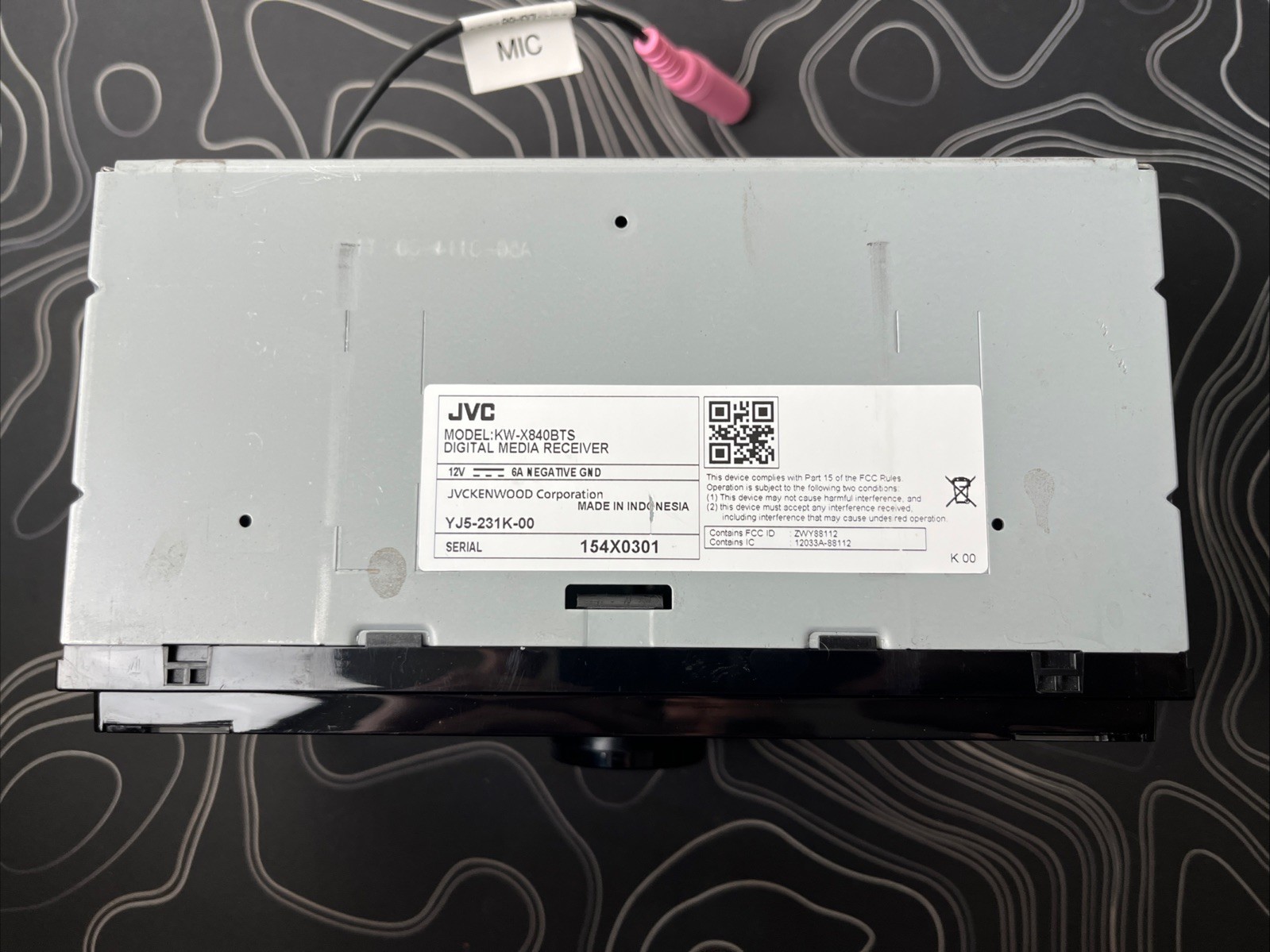 JVC KW-X840BTS DIGITAL MEDIA RECEIVER With Harness & Mic