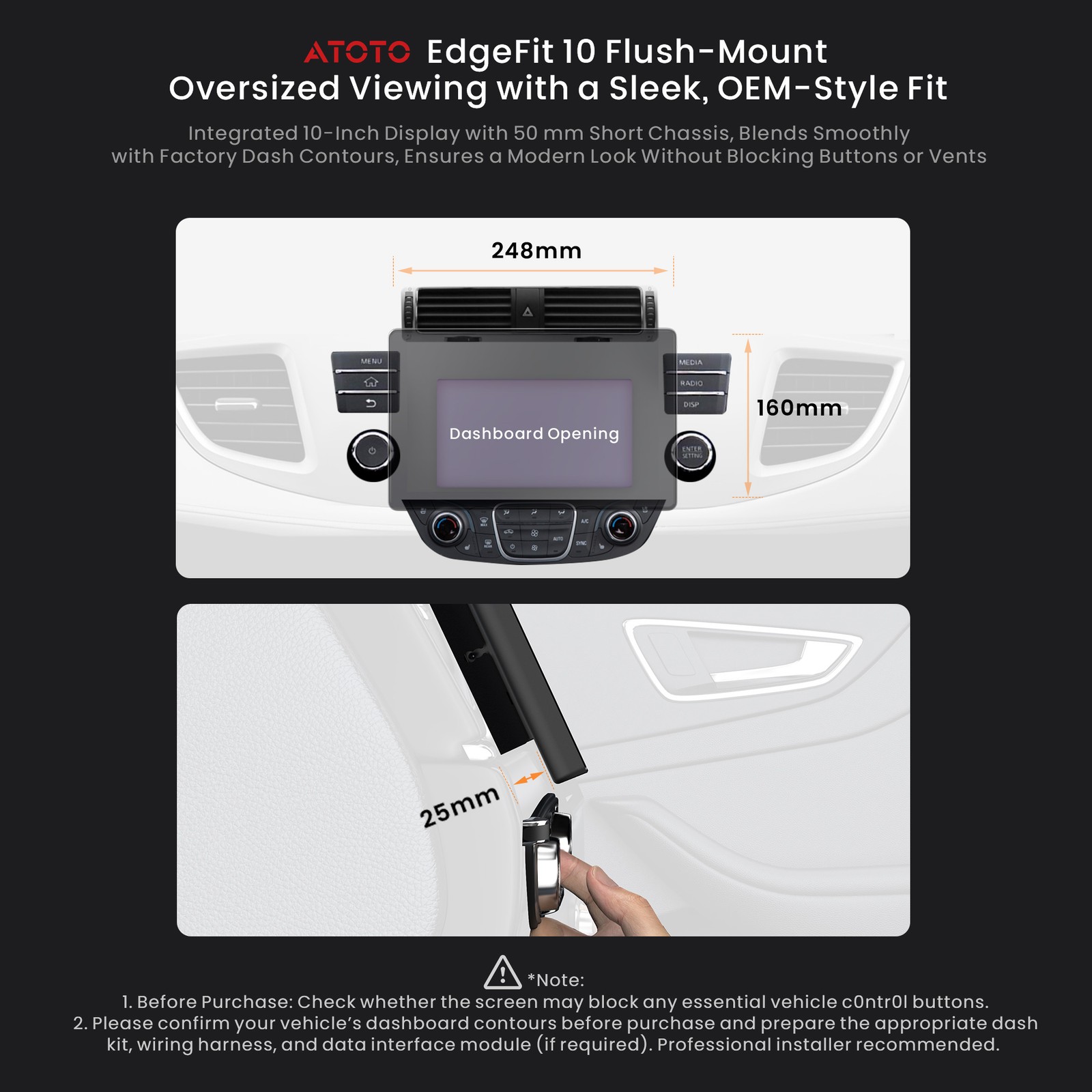 ATOTO X10 8+128GB Android 13 Car Stereo GPS Radio HDMI Input 4G LTE ChatGPT-AI