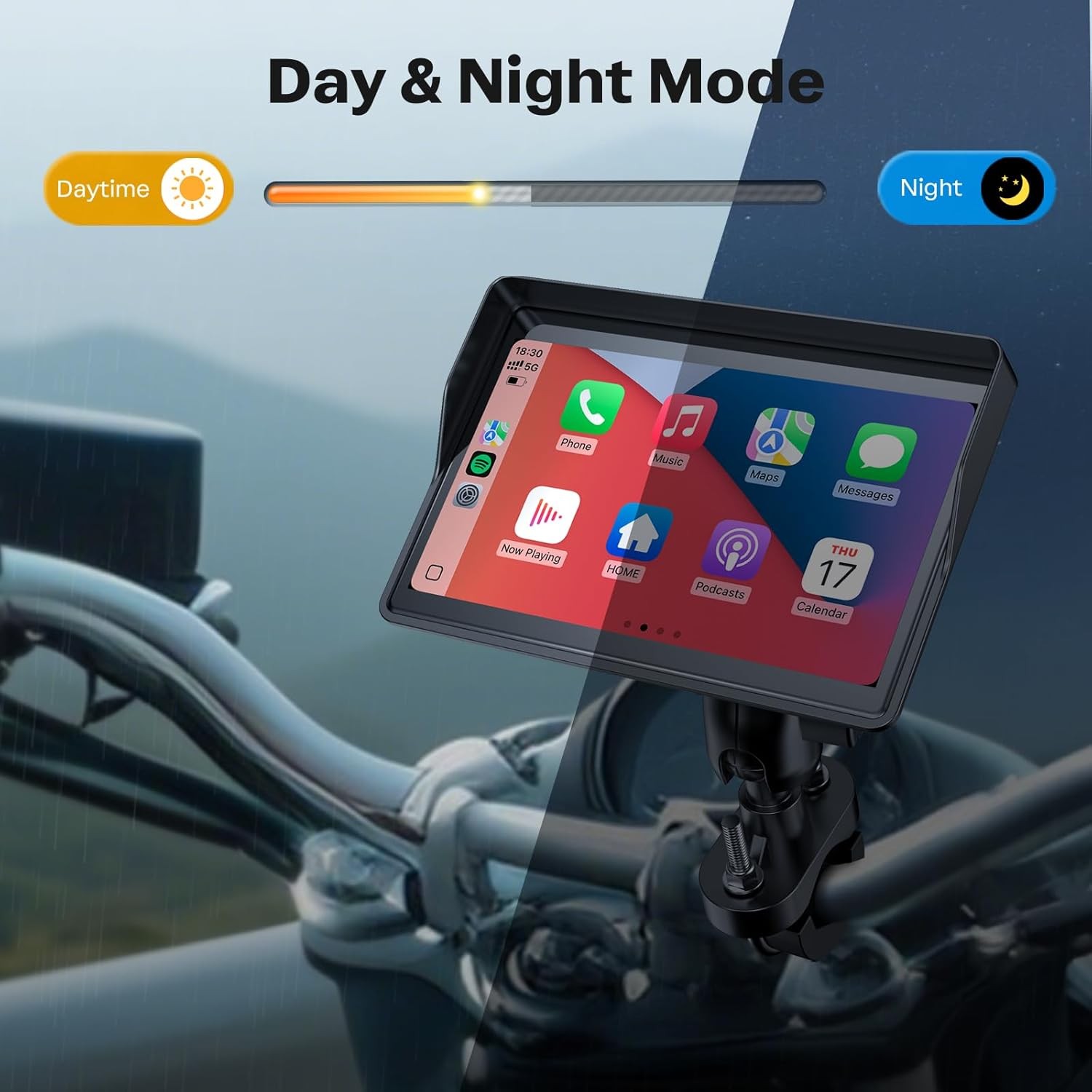 5Inch Motorcycle Wireless Carplay Apple Android GPS Navigation Google Assistant
