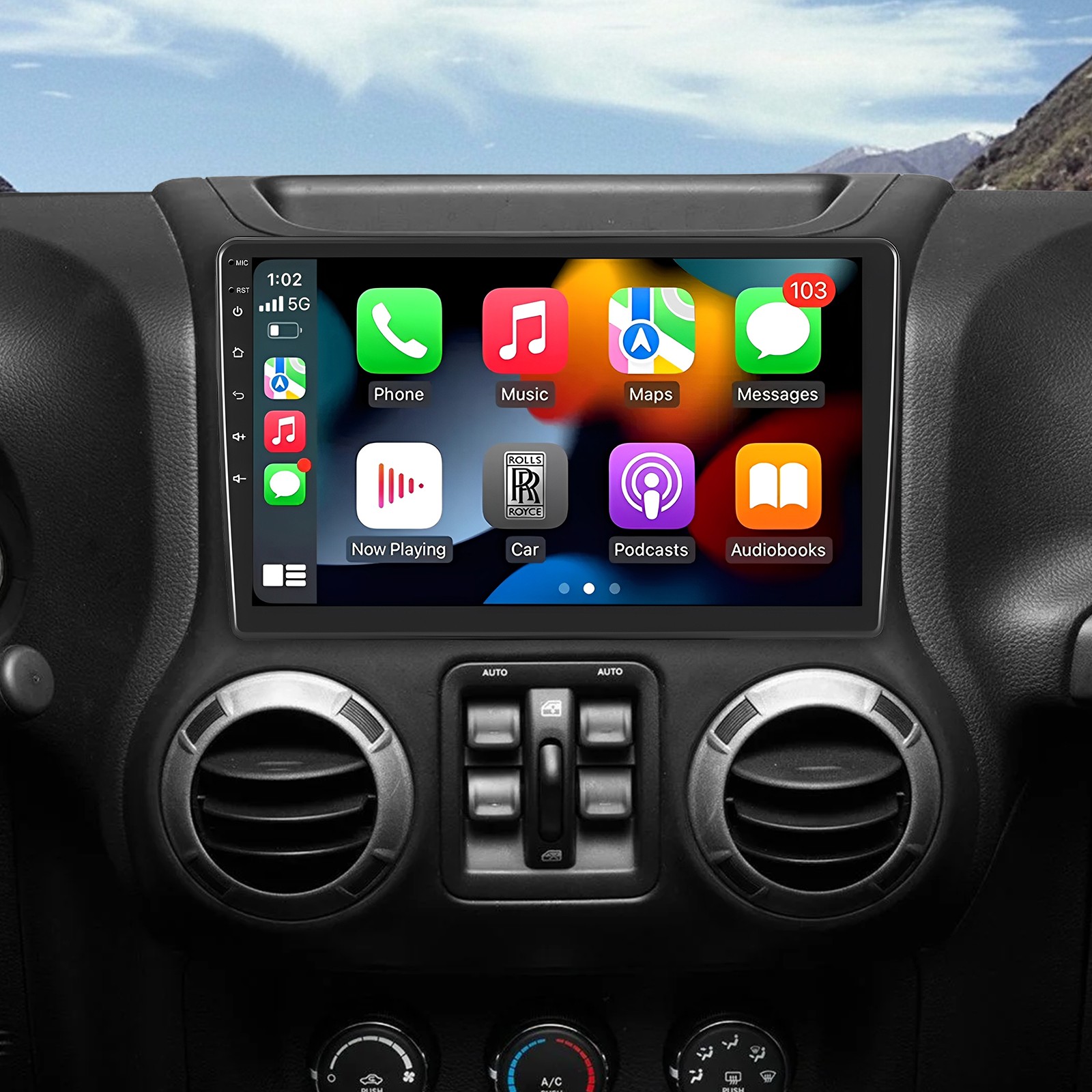 Android 13 GPS Carplay Car Stereo Radio For Jeep Wrangler Chrysler Dodge Ram+CAM