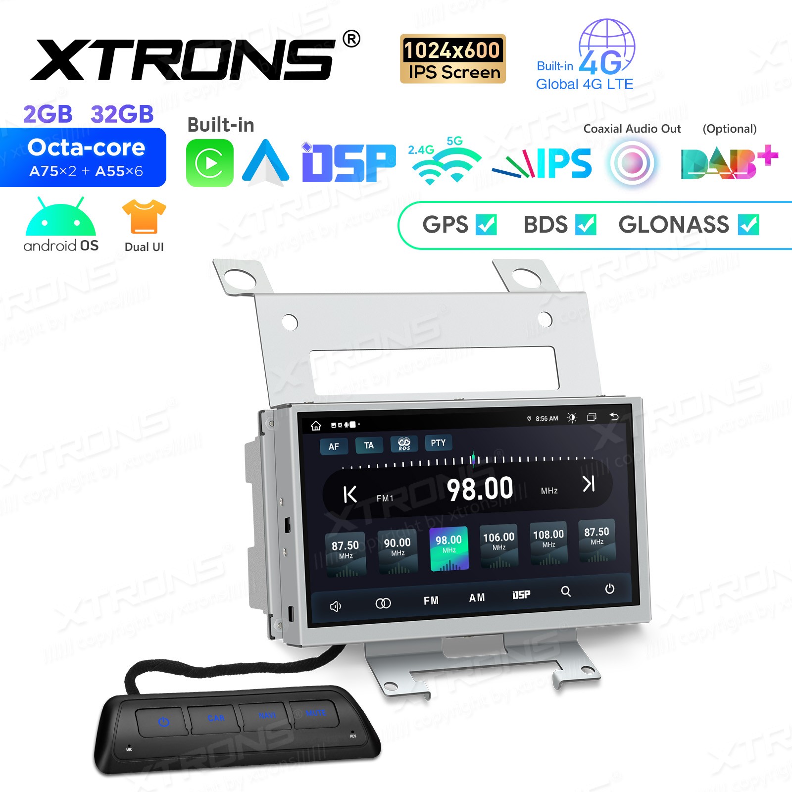 Android 14 8-Core Car Stereo GPS 4G LTE WiFi For Land Rover Freelander 2 2007-12