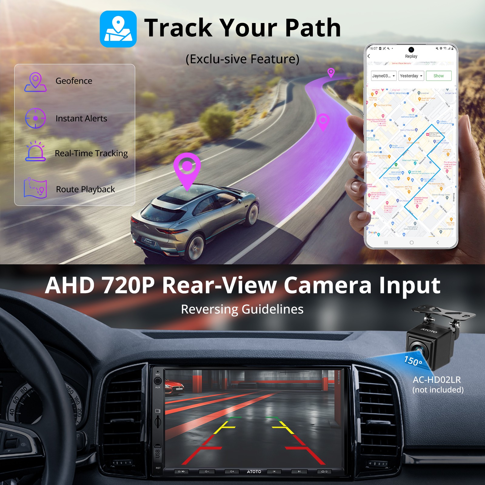 ATOTO F7WE 7in 2DIN Car Stereo GPS Radio Wireless Android Auto/CarPlay Bluetooth