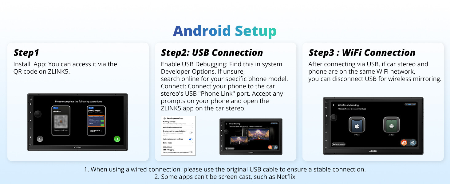 7″ Android Touchscreen Double DIN Car Stereo, Bluetooth, WiFi, DSP, GPS 2GB+32G