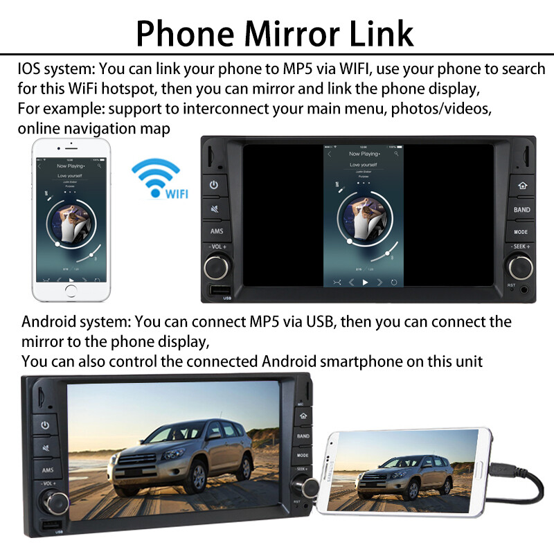 2 Din 7″ Car Radio Android Multimedia Player BT Touch Screen GPS WiFi for Toyota