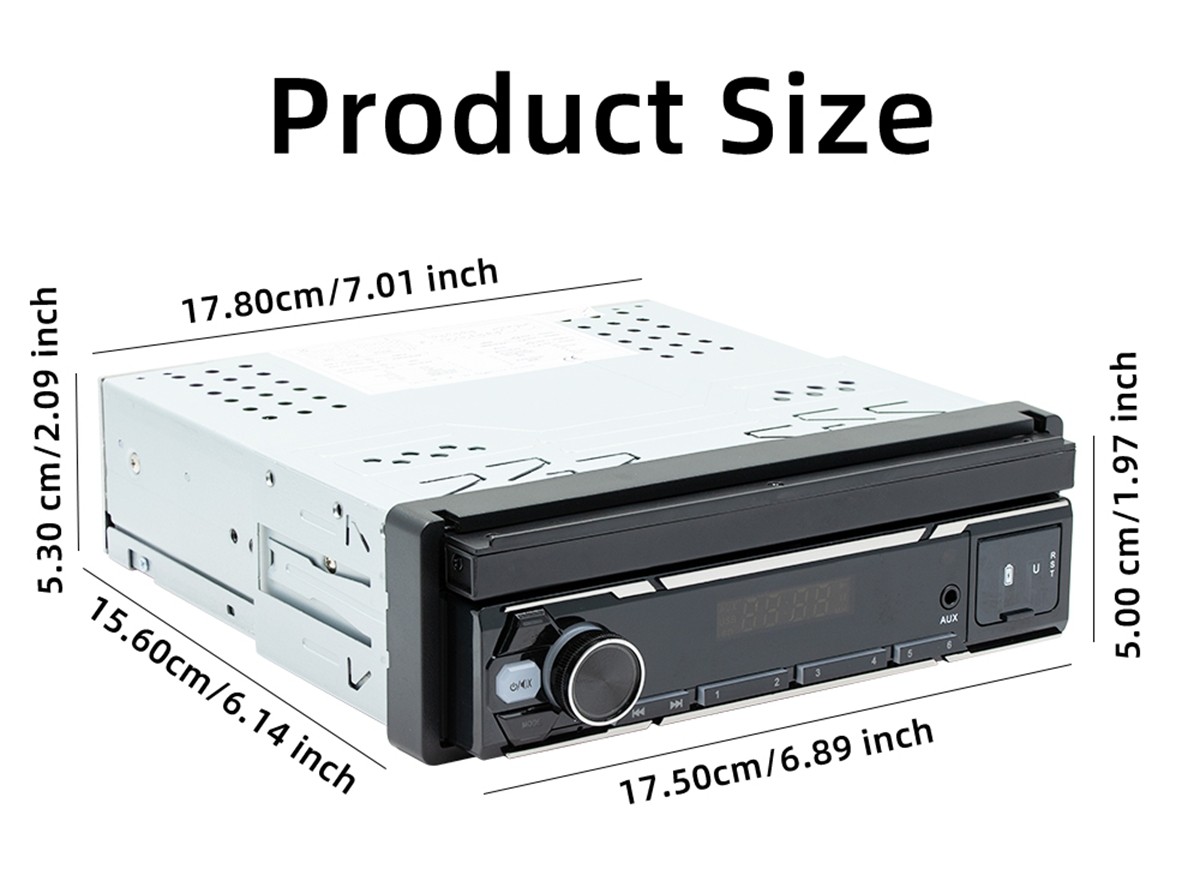 7” Single Din Android 15 Retractable Screen Car Stereo Radio GPS WIFI Carplay