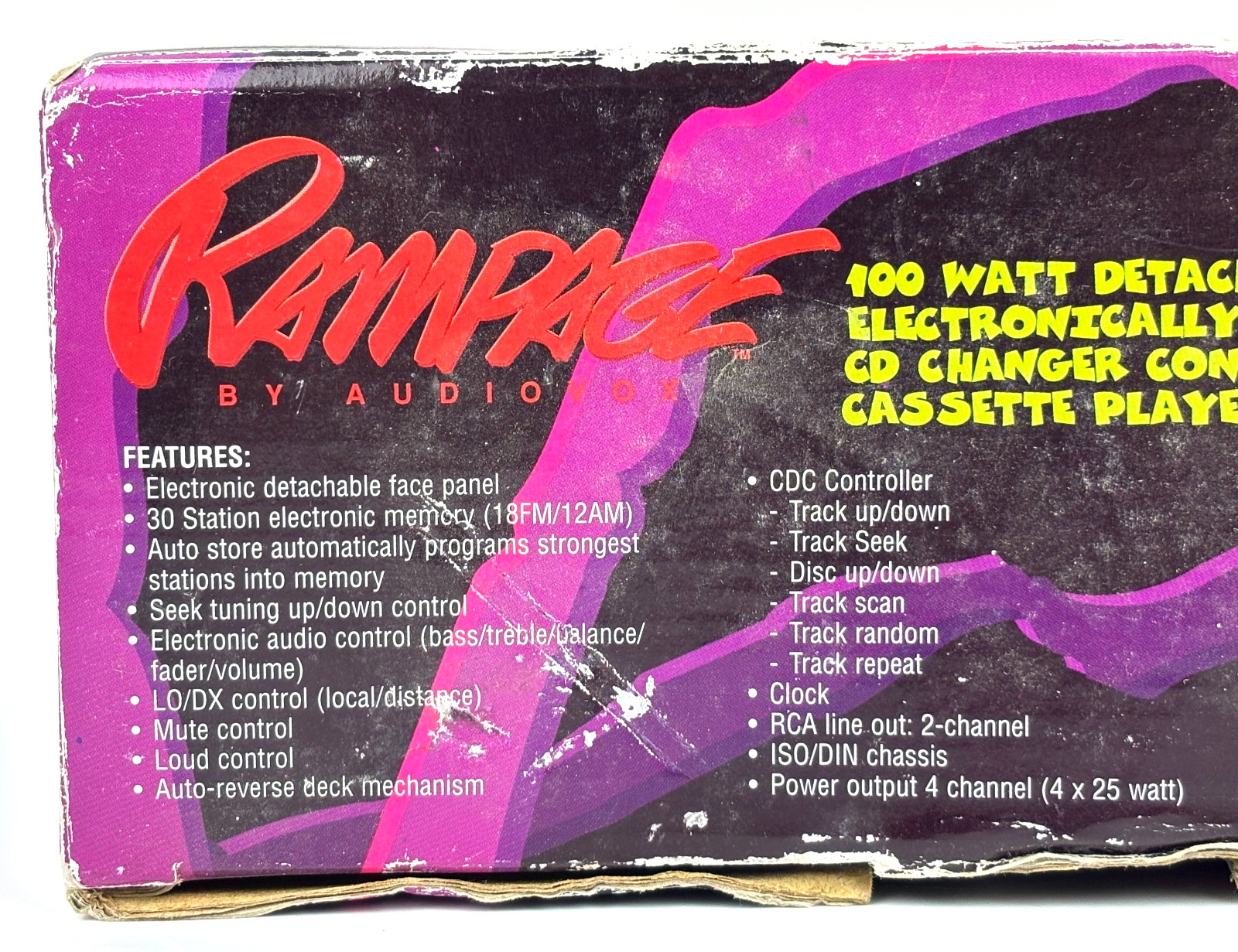 Vintage Audiovox Rampage AV-427 Car Stereo Cassette Radio Receiver NOS Retro
