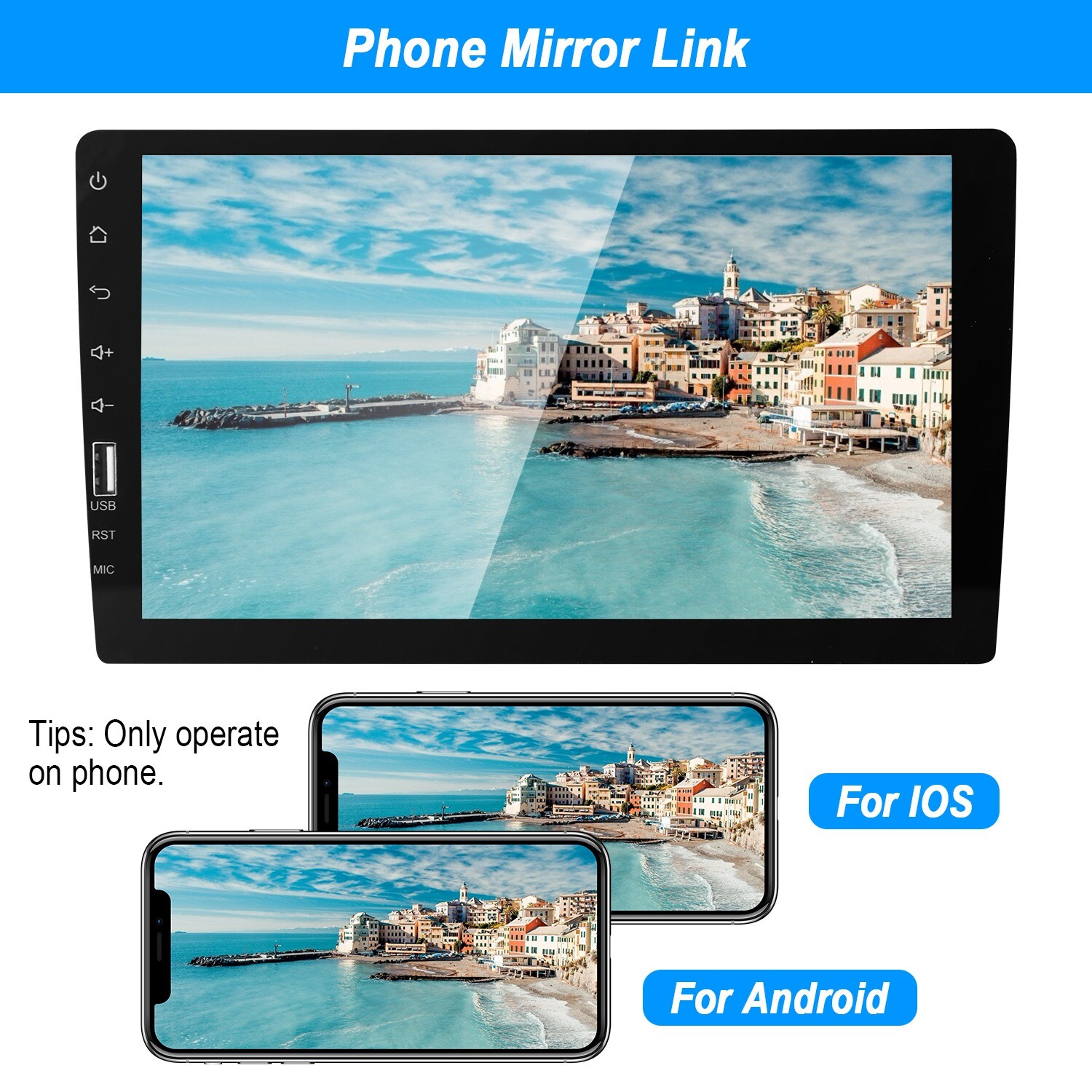 9″ Single 1Din Car Stereo Radio Wireless FM Touch Screen Mirror Link MP5 Player