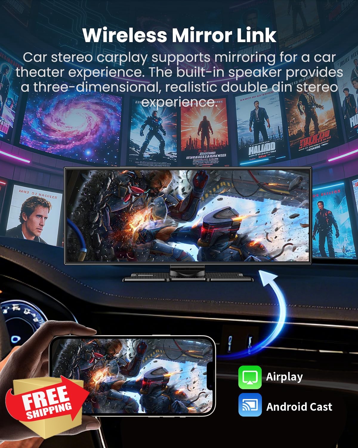 kuayvan 11.5″ Wireless Carplay Screen