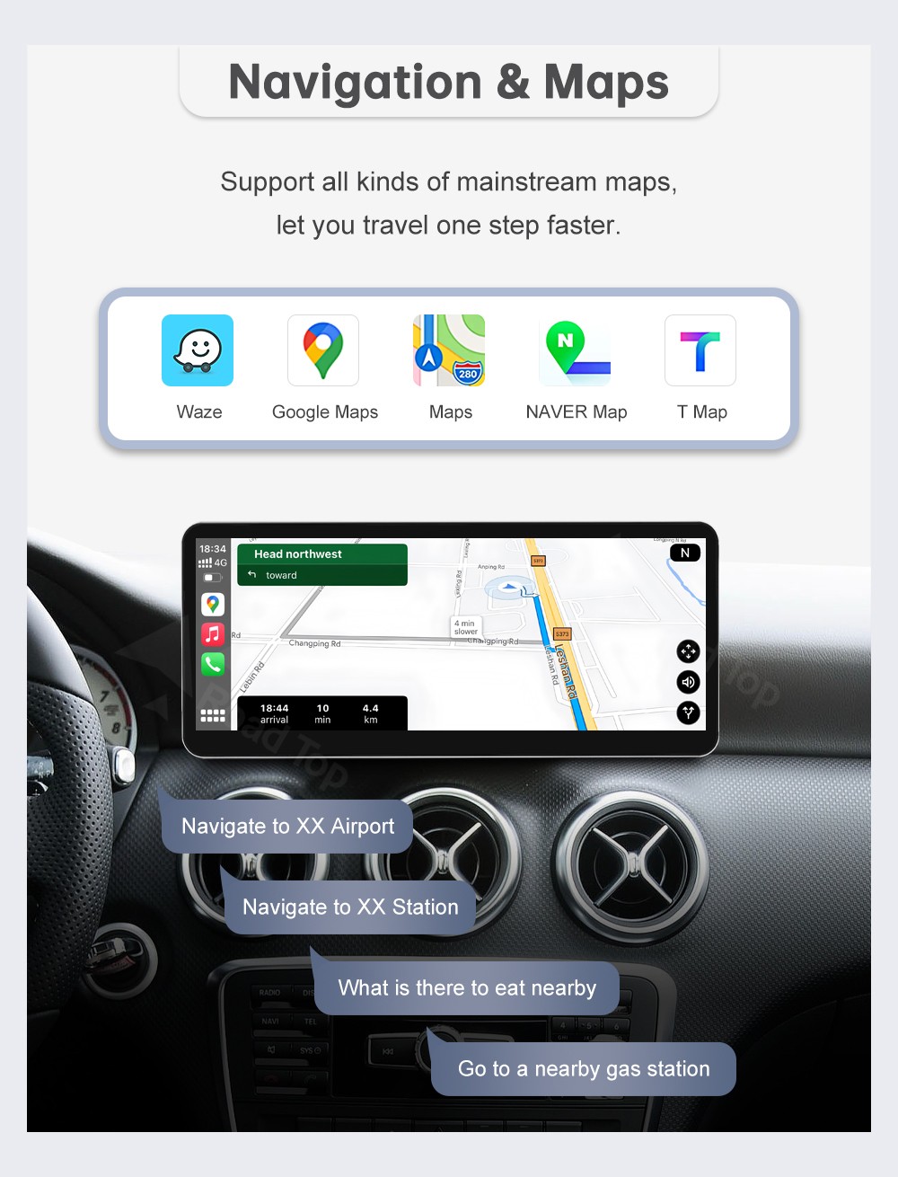 Wireless CarPlay Multimedia Touch Screen For Benz A GLA CLA B Class W246 4.5/4.7