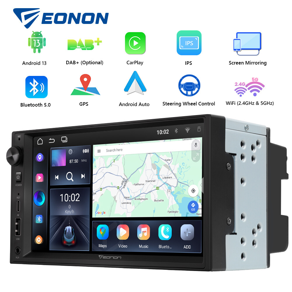 Eonon 7″ Apple Carplay Android Auto 13 Bluetooth Car Stereo Radio 2DIN Navi WiFi