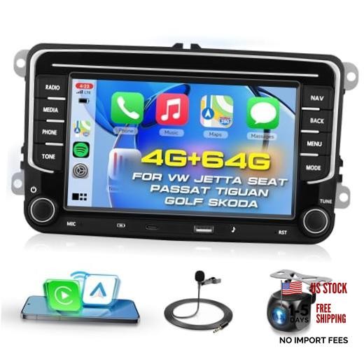 [Type-C+USB] Car Radio for VW Jetta Seat Passat Tiguan Golf Skoda with 4G+64G