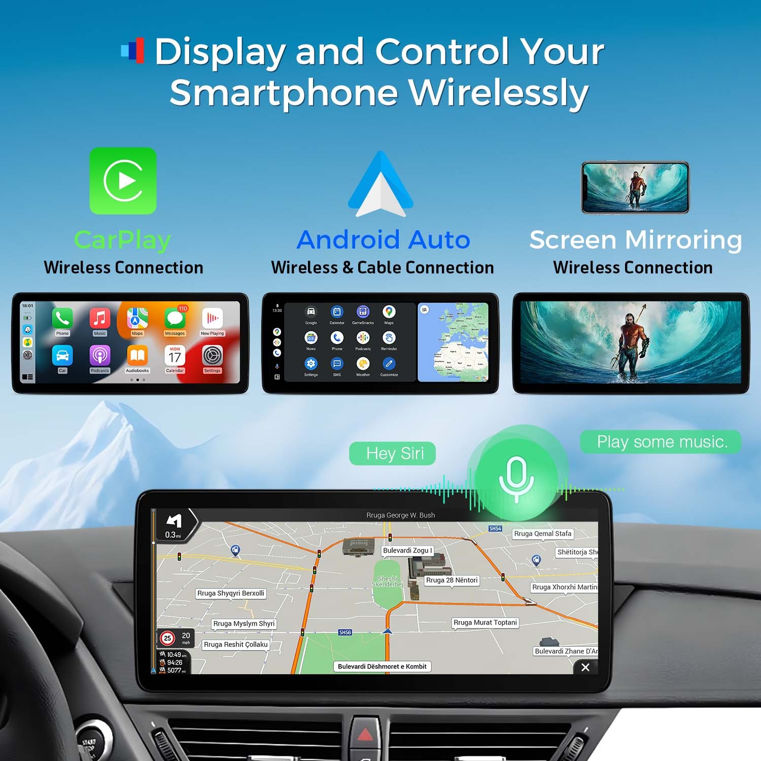 12.3″ Android 14 4G 8-Core 4+64GB CarPlay Car Screen Upgrade WiFi For BMW X1 E84