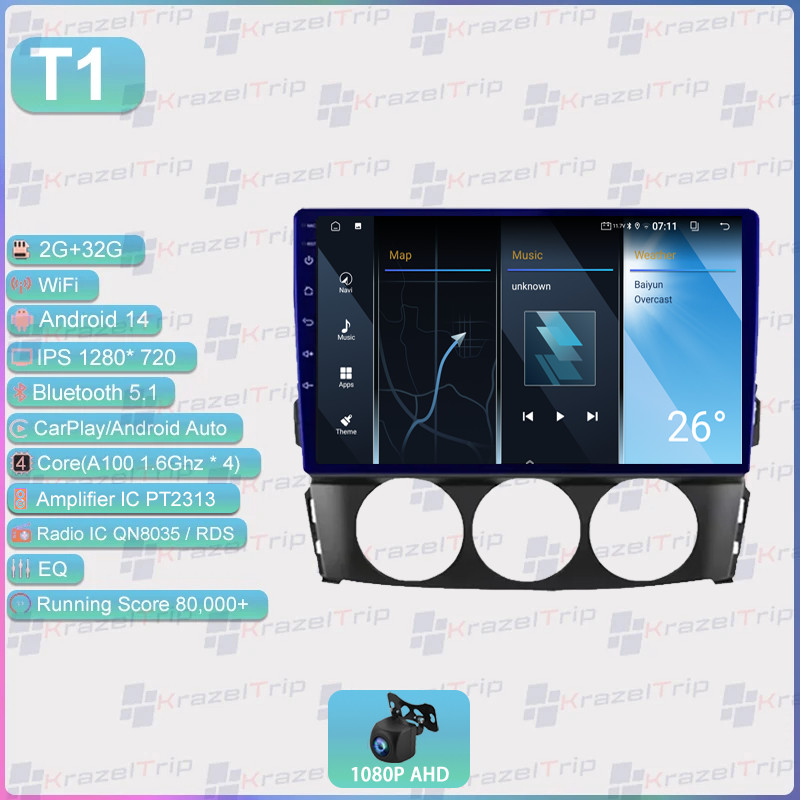 Stereo WIFI 64G 8 Core Car Radio for Mazda MX-5 MX5 2005 – 2015 Android Carplay