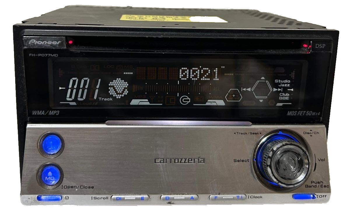Pioneer Carrozzeria FH-P077MD 2DIN CD/MD/AM/FM Player Deck JDM