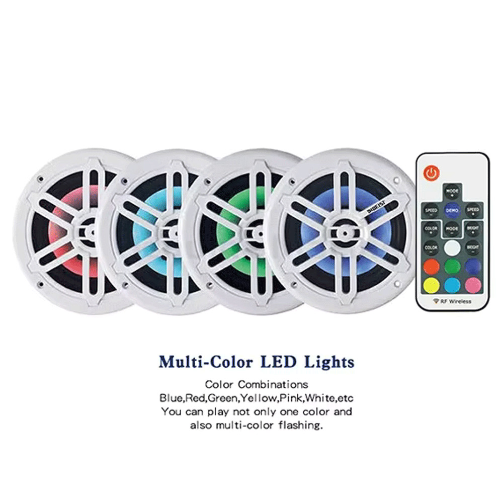 Marine Audio Package w/ Waterproof Bluetooth Stereo Receiver and Boat Speakers