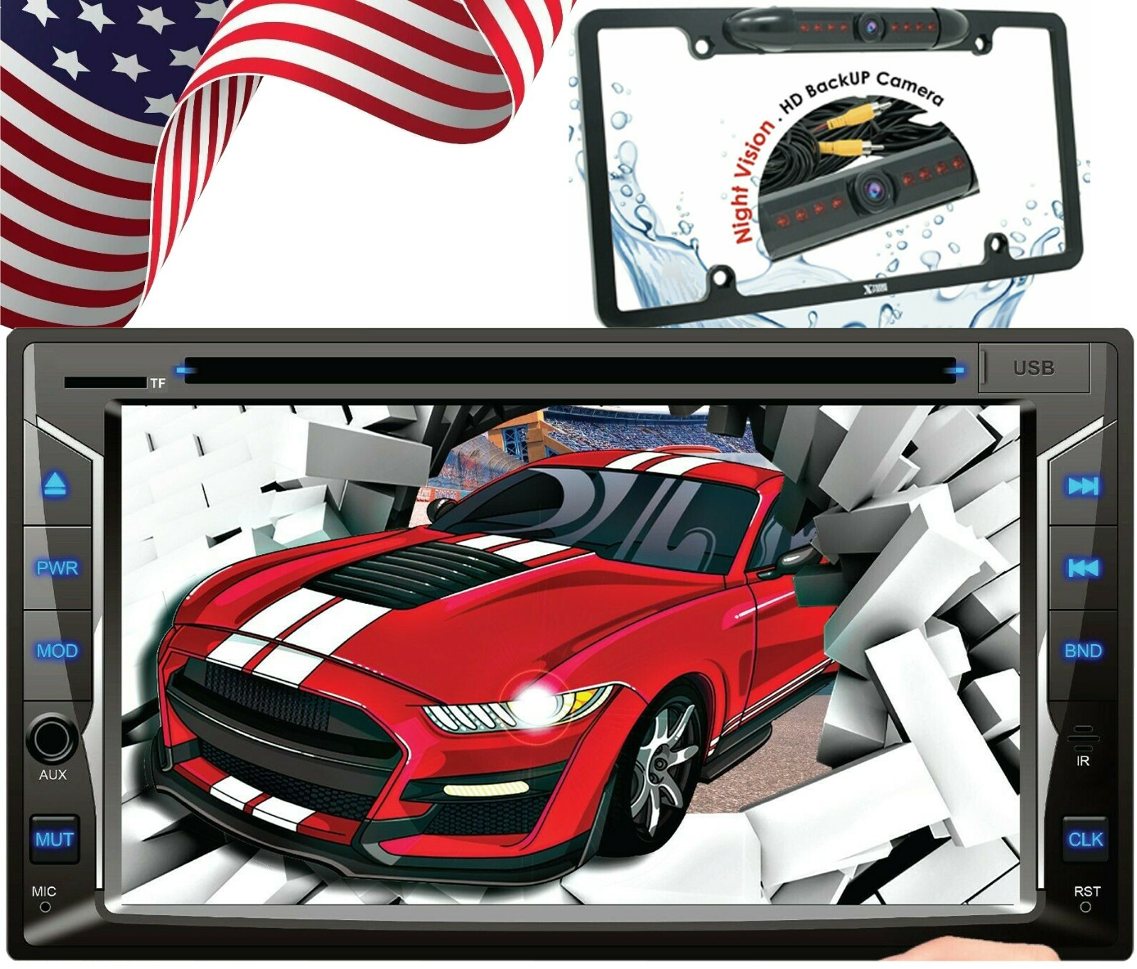 Audiotek 6.2″ Touch Screen Mirror Link For Android & IOS+ Rearview XV-30LCC Cam