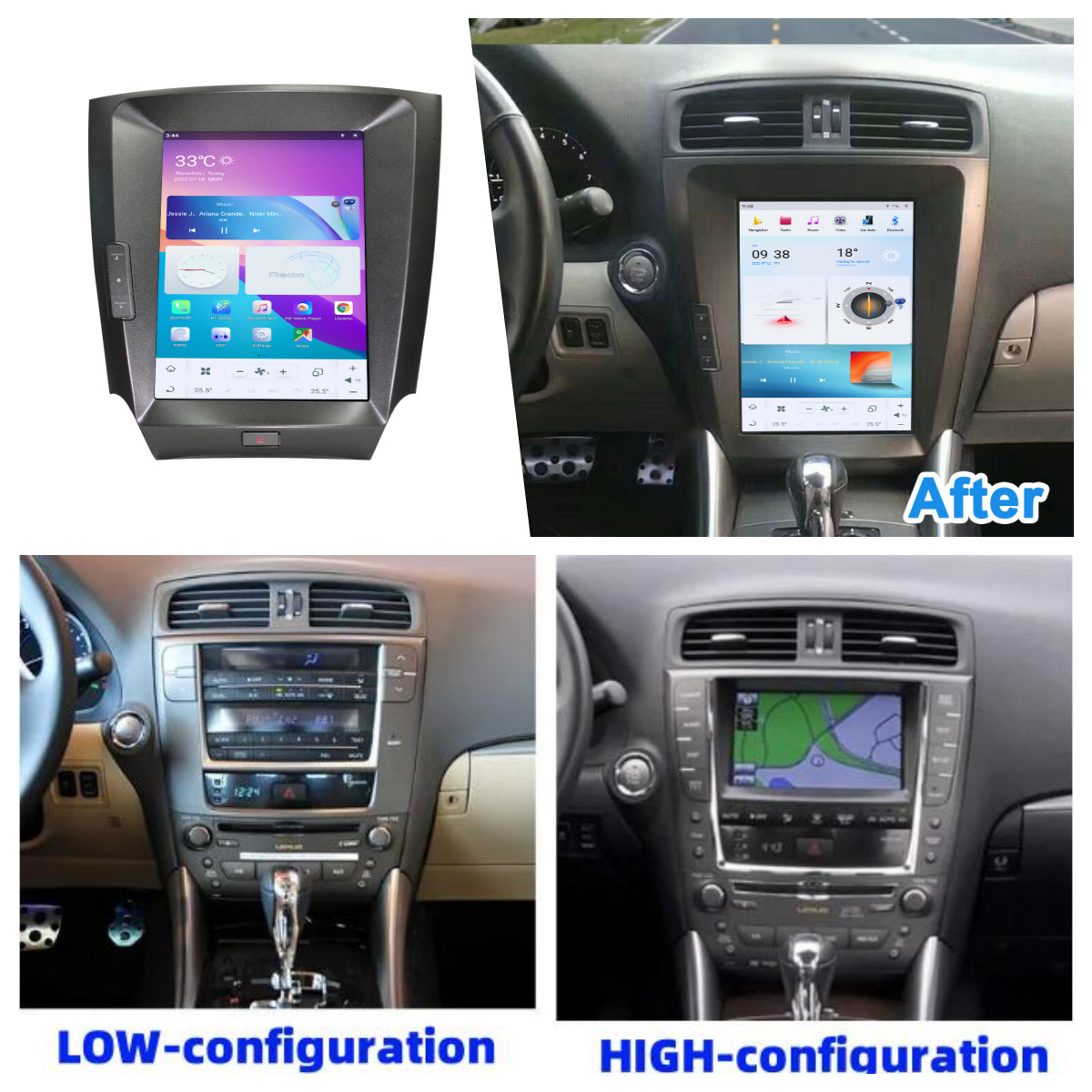 9.7″Car Stereo for LEXUS IS250 IS300 IS350 2006-2012 GPS Navi WiFi BT Music