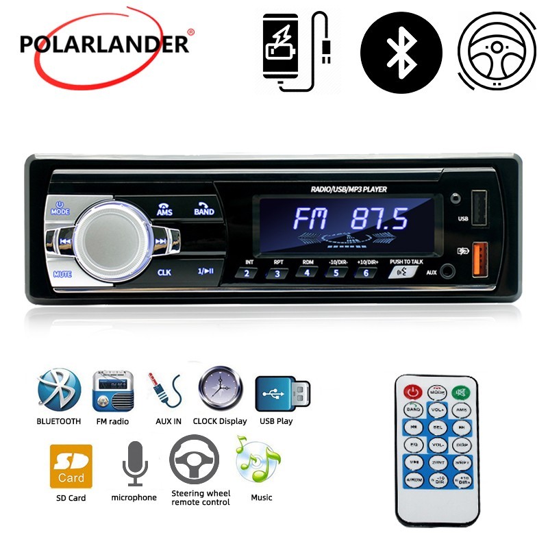 Single Din Dual USB SD FM Radio Car Stereo Bluetooth MP3 Player 60W x 4
