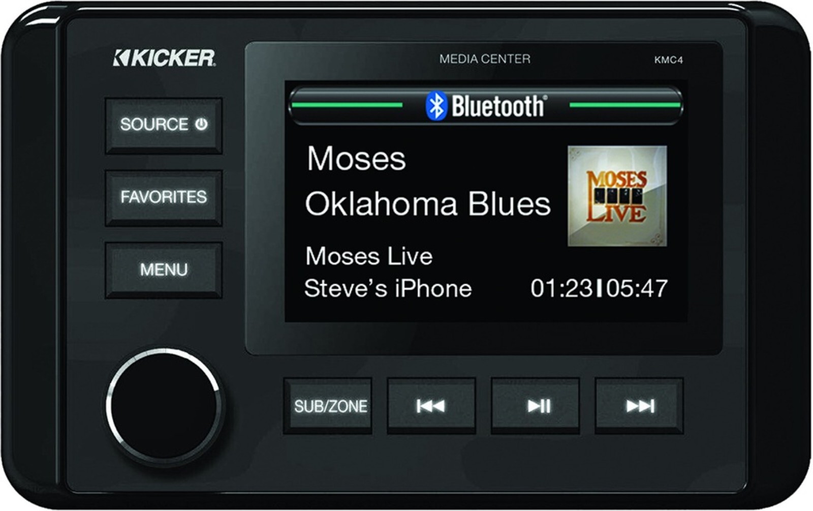 KICKER 46KMC4 MARINE BOAT DIGITAL MEDIA STEREO RECEIVER USB/BLUETOOTH/DUAL ZONE