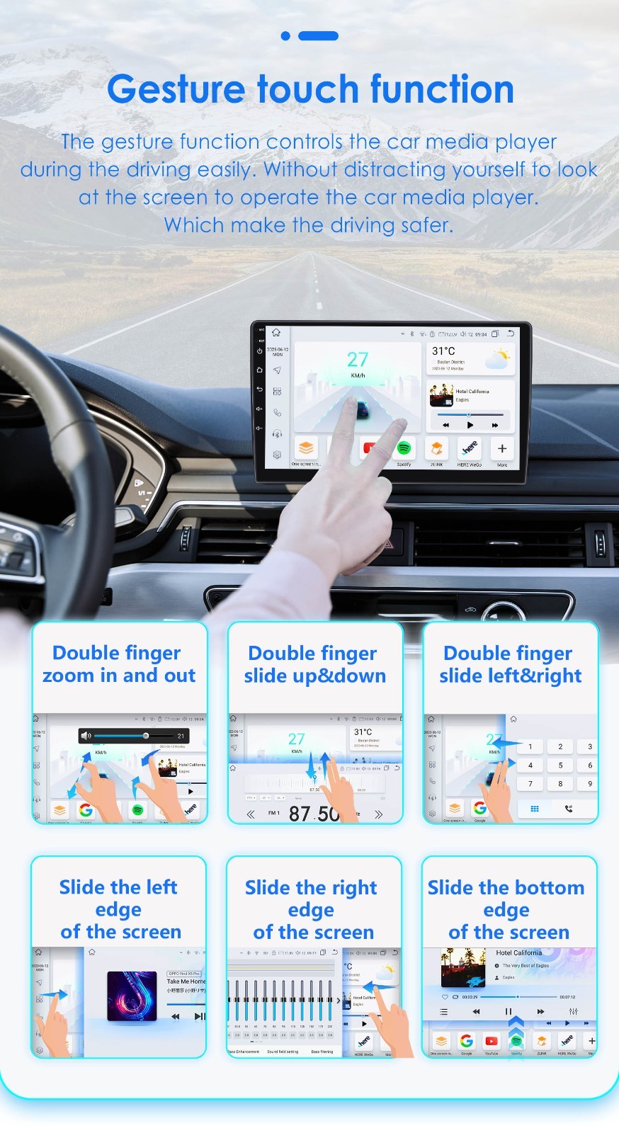 9″ Android14 Car Radio 8+128G CarPlay DSP Touch Screen 360° Camera GPS Stereo BT