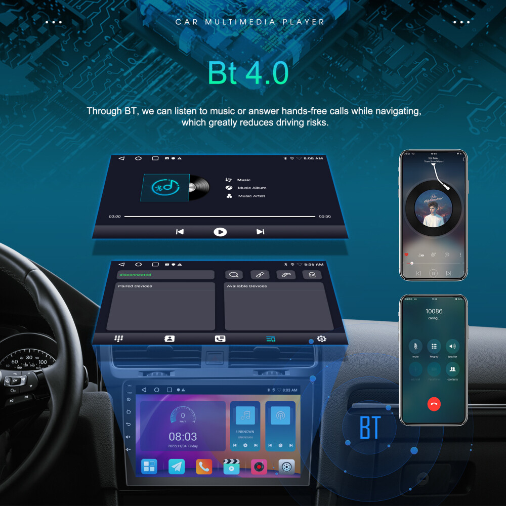 10.1 Inch Android13 Car Stereo Double 2Din Wireless Apple Carplay GPS WiFi 2+32G