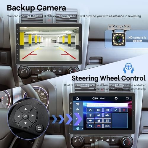 10.1 inch Single Din Car Stereo with CarPlay and Android Auto, 10 inch Touch