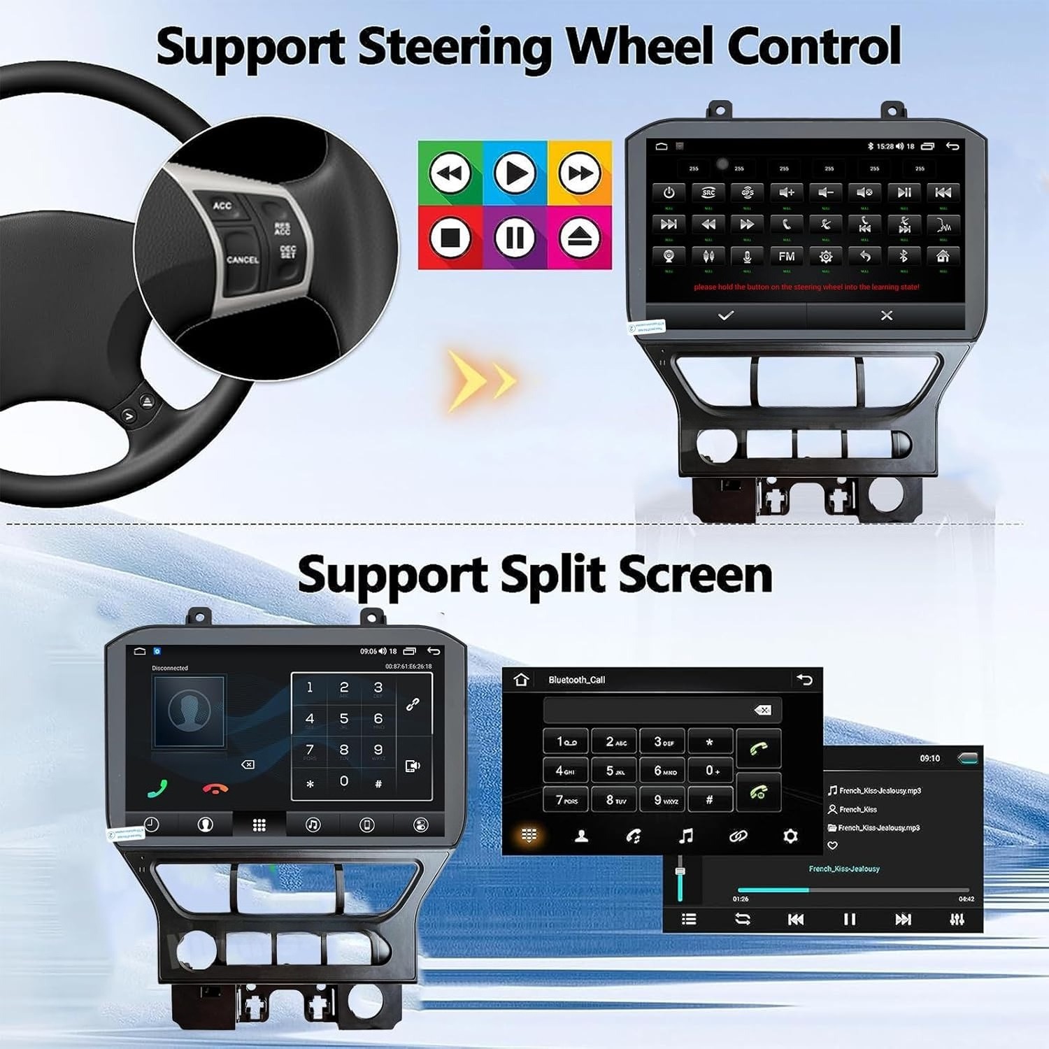 11.5″ 64GB Car Radio Stereo GPS Carplay Android Auto For Ford Mustang 2015-2023