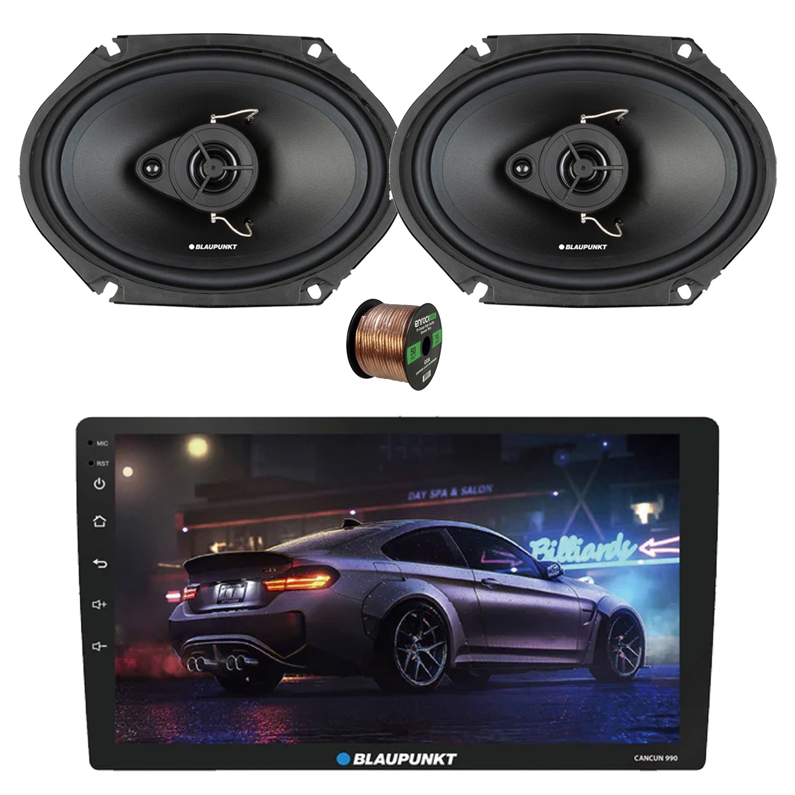 Blaupunkt Cancun 990 9″ Touchscreen WiFi Receiver, 2x 6×8″ 60W Speakers, Wire