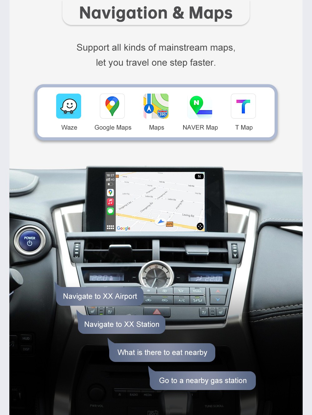 For Lexus IS NX ES RX GS UX CT LX LC RC 2014-2020 Wireless Carplay Andriod Auto