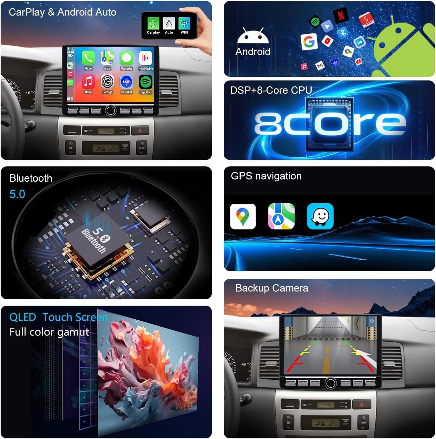 4G LTE QLED Radio for Toyota Corolla 2003 2004 2005 2006 2007 2008 Upgrade xx81