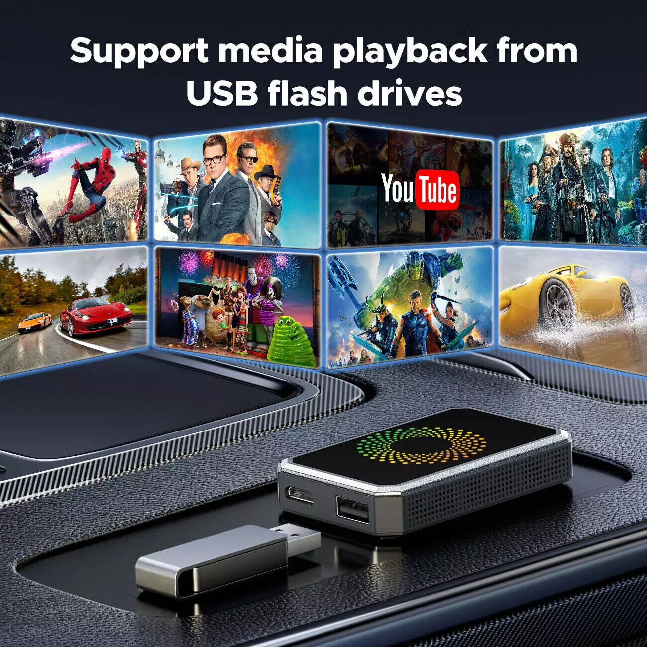 NEW 2025 Wireless CarPlay AI Box Android Auto Adapter Converter,Netflix,YouTube